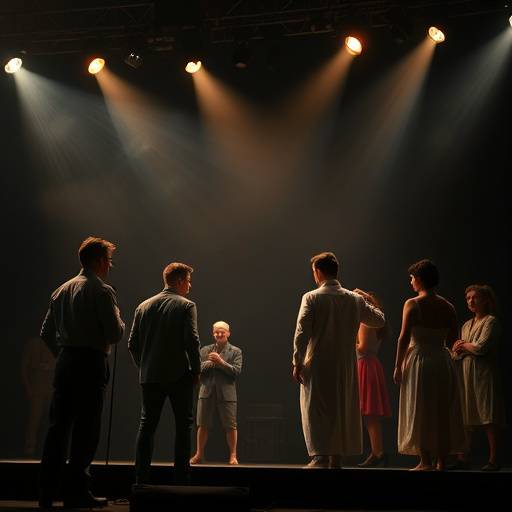 Actors on stage during a performance