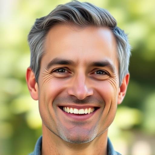 Headshot of a man with short grey hair and a friendly smile
