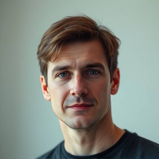 Headshot of man with short brown hair and a kind expression